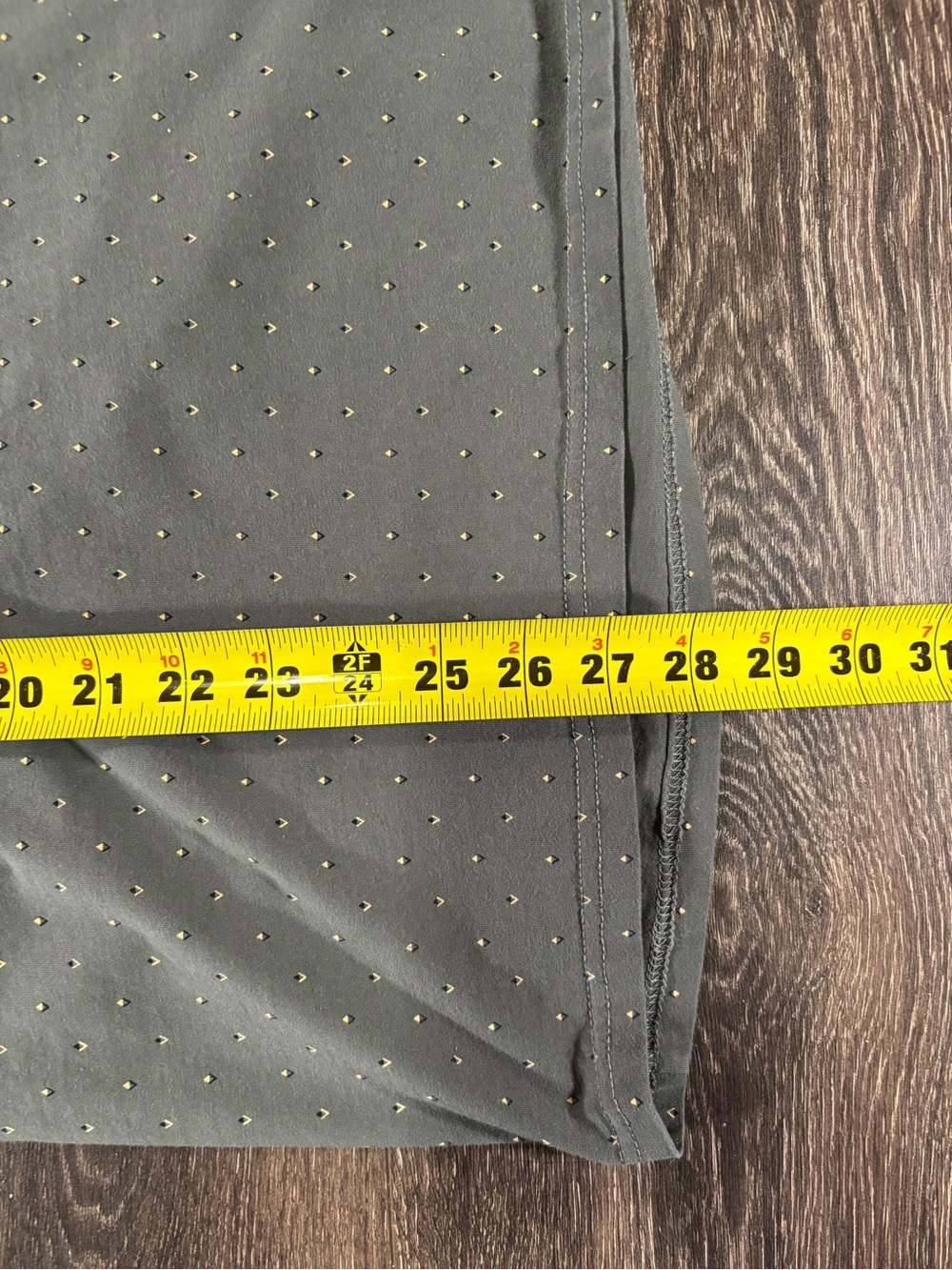 Kenneth Cole Olive V-Neck Tee with Gold Dot Detail - Picture 5 of 5